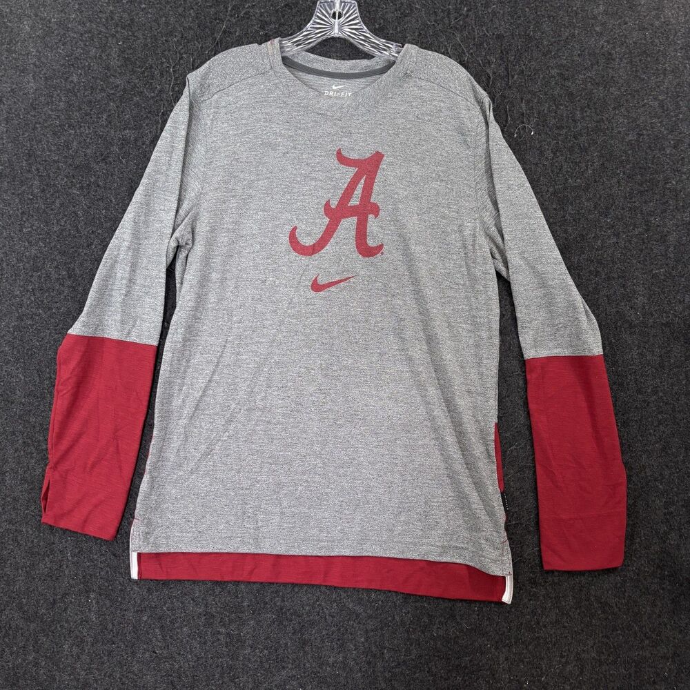 Alabama Crimson Tide Shirt Men's Large Gray Nike Dri-FIT On Field Football